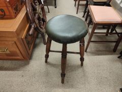 Oak & leather stool Thumbnail 2
