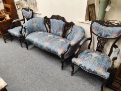 Three piece edwardian mahogany suite Thumbnail 3