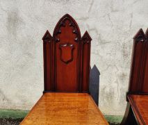 Pair of gothic style victorian hall hairs Thumbnail 3