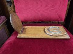 Oak & brass wooden bookslide Thumbnail 6