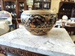 Middle eastern brass & enamel bowl Thumbnail 4