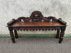 Victorian oak seat / bench Thumbnail 6