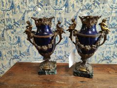 Pair of 19th century gilt mounted vases Thumbnail 4