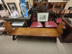 Victorian oak bench Thumbnail 2
