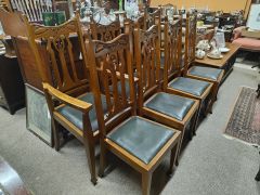 Set of eight art nouveau chairs Thumbnail 4