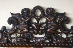 19th century carved walnut mirror  Thumbnail 3