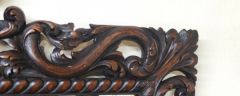 19th century carved walnut mirror  Thumbnail 4