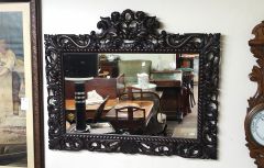 19th century carved walnut mirror  Thumbnail 3