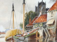 Gilt framed watercolour signed L. van Straaten  Thumbnail 3
