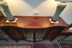 Mahogany inlaid cabinet with brass gallery Thumbnail 2
