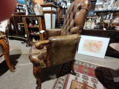 Walnut & leather armchair Thumbnail 6